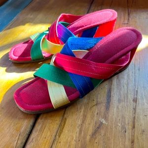 Super fab vintage kitten wedge slipper sandals